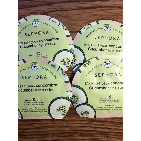 Sephora Cucumber Eye Masks Soothing & Depuffing Lot Of 4