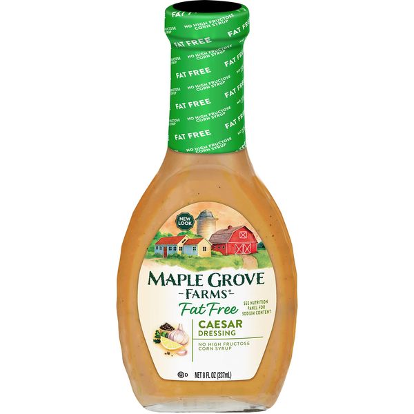 Maple Grove Farms Fat Free Salad Dressing, Caesar, 8 Ounce (Pack of 12)