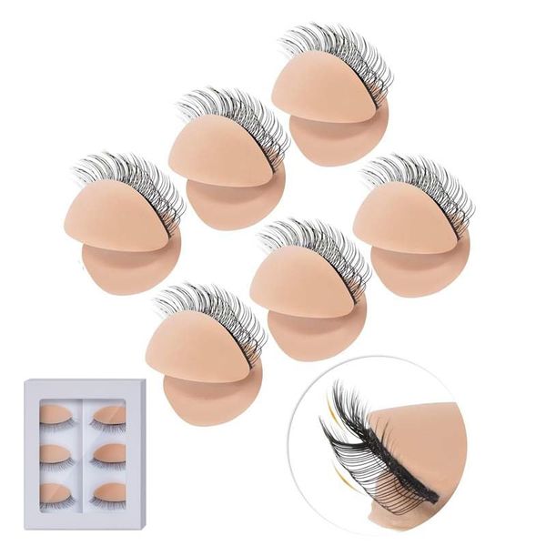 Replacement Eyelids for Mannequin Head Removable Realistic Eyelids with Eyelashes Mannequin Head Eyelids for Eyelash Training Practice Makeup Eyelash Extensions (6 Pairs)