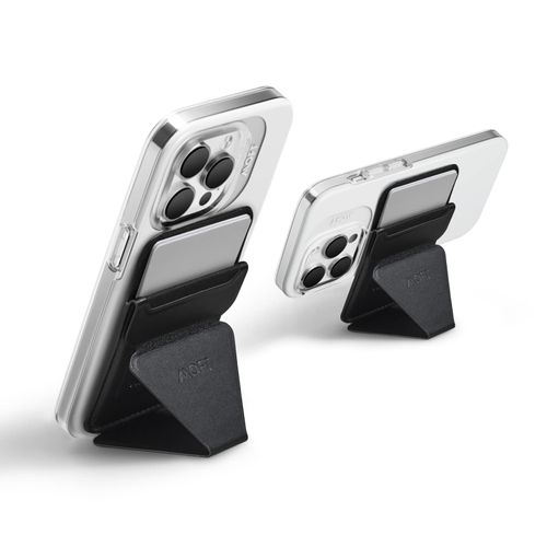 MOFT MagSafe Wallet Stand for iPhone 15/14/13/12 Series MagSafe Compatible Phone Stand with 3 Viewing Angles (Night Black)