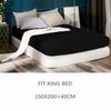 AYSW Extra Deep Fitted Sheet 16"(40 cm) King Size Bedding Brushed Microfiber Breathable (Black)