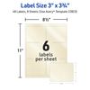 Avery Printable Blank Rectangle Labels, 3" x 3.75", Pearlized Ivory, 48 Customizable Labels (22823)