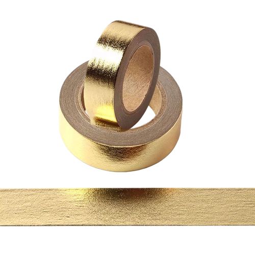CIAJIE Washi Tape, 2 Rolls, 15 mm x 10 m, Washi Tape, Masking Tape, Craft Accessories for Scrapbooking, Crafts, Decorative, Film, Washi Tape (Gold)