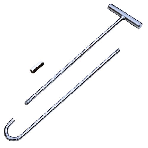 Auto-plaza Heavy Duty 32" Solid Steel Strong Rod 5th Wheel Pin Puller with Chrome Plated J Hook (1)