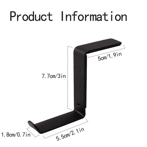 Wjwumha 2-Picecs Head Phone Holder for Monitor Self-Adhesive Metal Headset Mount for Screen Side Headphone Hanger Hooks- Load 10Lbs for All Headphone