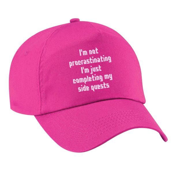 Flox Creative Pink Baseball Cap Not Procrastinating I'm Completing My Side Quests