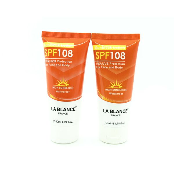 La Blance SPF 108 UVA/UVB Protection Sunblock 1.98 oz(60 ml)X2 pack NIB Exp 2027