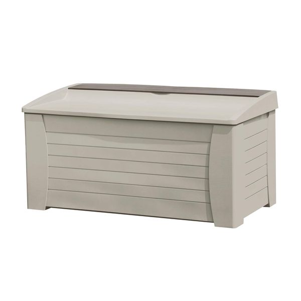 Suncast 127 Gallon Outdoor Resin Deck Storage Box, Taupe