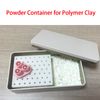 SPANSEE Powder Container for Polymer Clay, Cornstarch Container, Polymer Clay Tool, Cornstarch Holder for Clay Makers, Cornstarch Tapper Box (White)