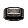 Chisel Stainless Steel Black IP- Plated with Wire Inlay Ring