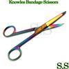 Knowles Bandage Scissors 5.5" Straight Multi Titanium Color Rainbow