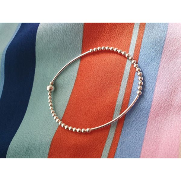 Summer Silver Bracelet Silver Pipe Layering Thin Silver Ball Bracelet