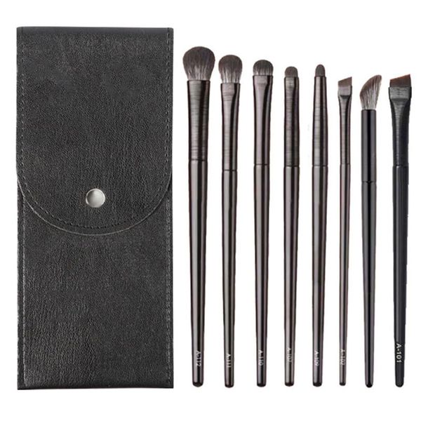 INGJIA Augenpinsel Pinselset Makeup Lidschatten Pinselset Makeup Blender Pinsel Pinselset Augen Pinselsets Blending Brush Augenpinsel Set Make up Pinsel Set Lidschattenpinsel (black 8)