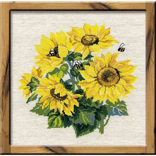 RIOLIS Counted Cross Stitch Kit 15.75inX15.75in-Sunflowers (10 Count) Fabric