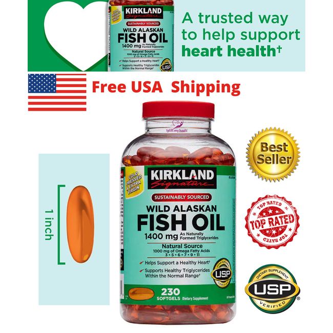 Kirkland Signature Wild Alaskan Fish Oil 1400 mg, 230 Softgels