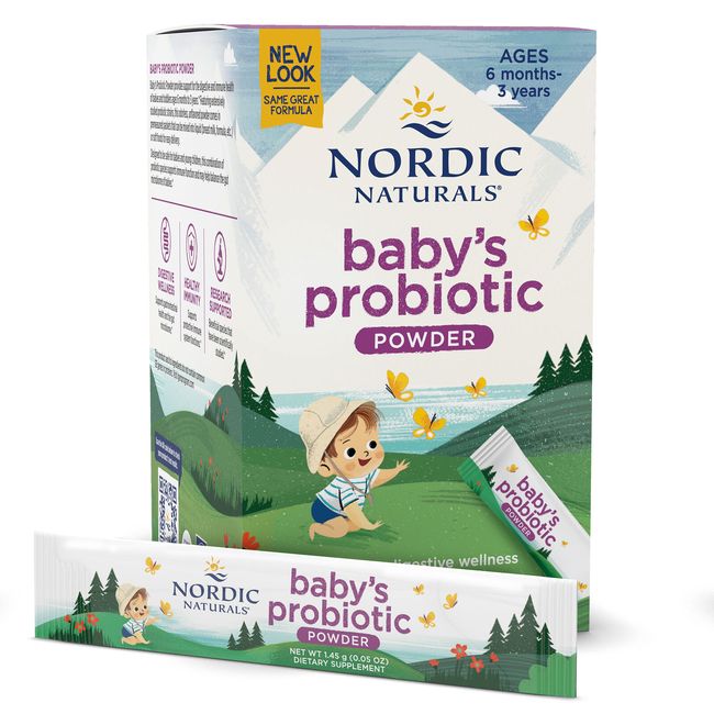 Nordic Naturals Baby's Probiotic Powder - For Infants and Toddlers, 30 Count