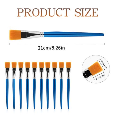 10Pcs 1 inch Flat Paint Brushes for Acrylic Painting Wide Paint Brushes Watercolor Quality Synthetic Artist Paint Synthetic Paint Brushes with Wooden Handle for Watercolor, Oil, Crafts, Face Body