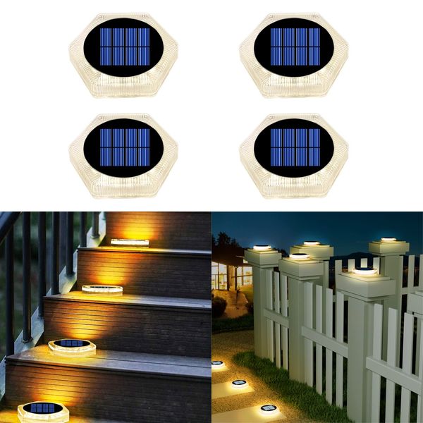 Garden Light, Recessed Solar Light, Outdoor, LED Solar Panel, Garden Light, Solar Ground Light, Automatic On/Off, Solar Panel Charging, Easy Installation, Set of 4, IP68 Waterproof, For Gardens,