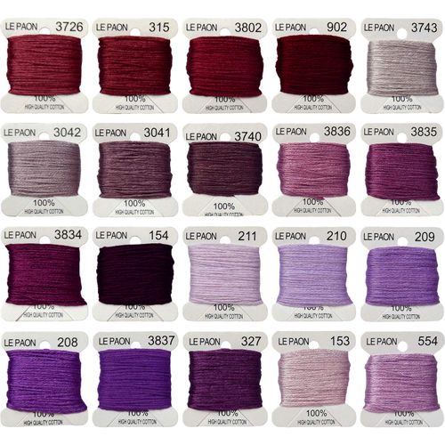 Premium Rainbow Color Embroidery Floss bobbins - Cross Stitch Threads - Friendship Bracelets Floss - Crafts Floss - 20 Bobbins Per Pack Embroidery Floss, Dark Violet Gradient