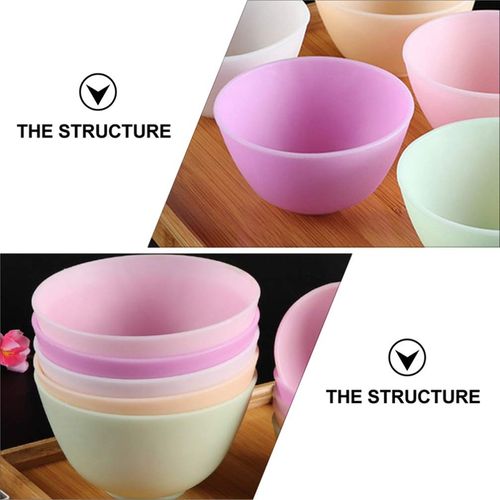 Healifty 3Pcs DIY Face Mixing Bowl - Silicone Facial Mud Mask Applicator for Home Salon Spa Skin Care (Purple)