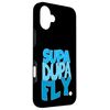 Blue SupaDupaFly Blue Color Graphic Case for iPhone 16 Plus