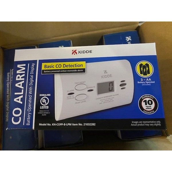 Carbon Monoxide Alarm, Electrochemical Sensor, 85 dB 10 ft Audible Alert (NEW)