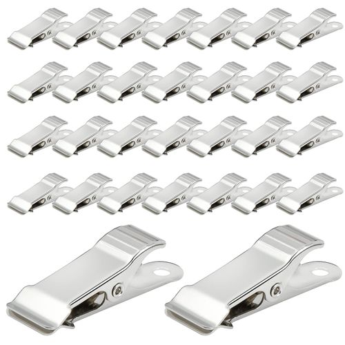 Elesunory 30 Pcs Metal Alligator Clips, 1.58 Inch x 0.5 Inch Metal Mini Clamps, Mini Spring Clamps for Wire, Photo, Curtain, Crafts