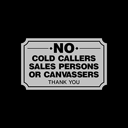 USSP&S No Cold Callers, Canvassers, Sales, Front Door Sticker Sign 100x60mm - Letterbox