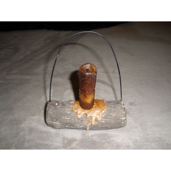 Lighted Flickering Candle Log Ornament / Decoration