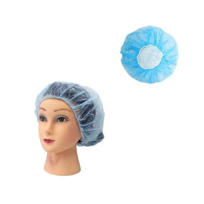 Disposable Bouffant (Hair Net) Caps, Spun-bounded Poly, Hair Head Cover Net 18 Inches, Blue, (1000)