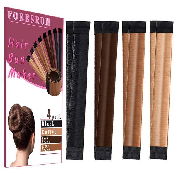 4 Pcs Magic Hair Bun Maker-Donut Bun Maker for Hair，Ballet Bun for Women and Kids