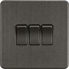 Screwless 10AX 3G 2-Way Switch, Anthracite