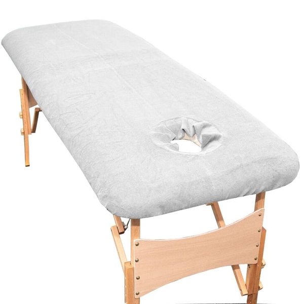 aztex XL Luxury Beauty Therapy Bed Cover With Face Hole, Massage Couch Cover, Fitted Plinth Cover with Elasticated Fit, White