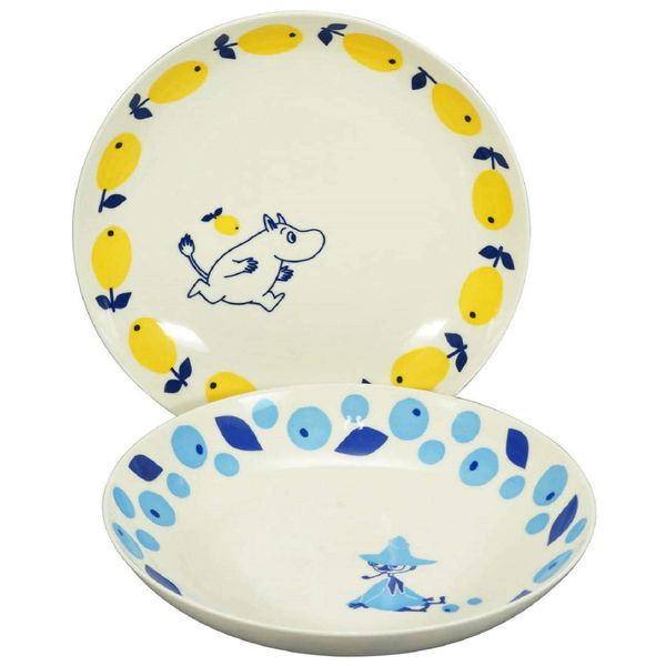 Yamaka Shoten MOOMIN MM031/3-139 Pasta Plate, Curry Plate, Diameter 8.3 inches (21 cm), Pair of 2 Tableware Set, Moomin & Snafkin, Moomin, Goods, Character Plate, Plate, Scandinavian Tableware,