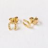 14k Yellow Gold Tiny Horseshoe Stud Earrings