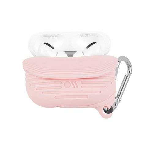 [Case-Mate] AirPods Pro Case, Soft Silicone Cover, Compatible with Wireless Charging, Waterproof, Clear 3.8 ft (1.2 m) Drop Test), Apple AirPods Pro with Carabiner Included, AirPods Pro Tough Case