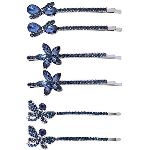 MITUKE Hair Clips Set of 6 Hairpins Small Small Crystal Rhinestone Side Clip Bobby Pin Hair Accessories for Women Gift for Kids