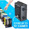 Skywin- Game Storage Tower Compatible With Nintendo Switch, Nintendo Switch Stand Holder, Game Disk Rack, Controller Organizer, Switch Holder Stand for Gamers (Black)