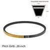 2 Pack A26 V-Belts 26" Pitch Length, A-Section Rubber Drive Belt