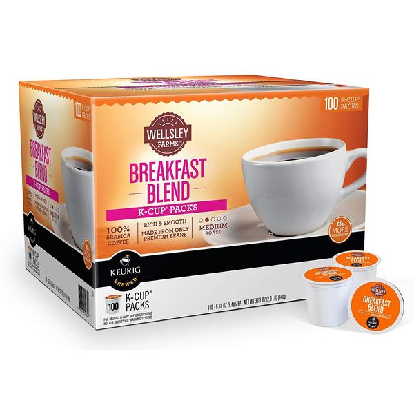 Wellsley Farms Breakfast Blend Coffee K-Cup Pods, 100 ct.