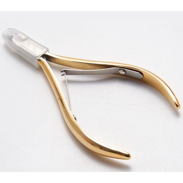 Cuticle nippers, compact, gold, small size, stainless steel, nail nippers, self-nail, cuticle treatment, hangnails, nail care, nail care (A50)