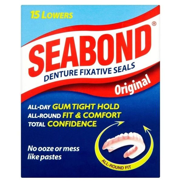 Seabond Denture Fixative Seals Lowers (15) - Pack of 2