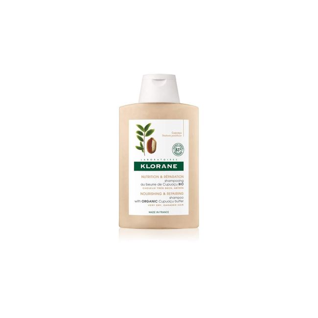 Klorane Shampoo with Organic Cupuaçu Butter, Nourishing & Repairing for Very Dry Damaged Hair, SLS/SLES-Free, Biodegradable, 13.5 fl. oz.