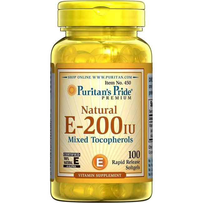 Puritan's Pride Vitamin E-200i Mixed Tocopherol Natural 100 Softgels