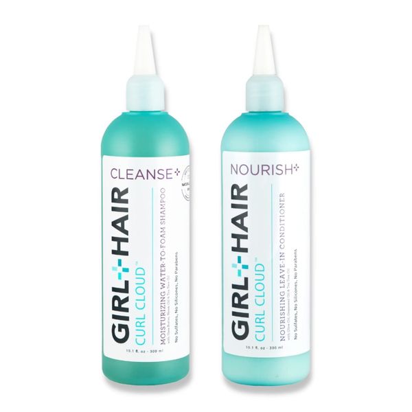 GIRL+HAIR Shampoo and Conditioner Set (2x 10.1 fl.oz./300 ml) – Moisturize and Hydrate Dry Hair and Scalp, Boost Shine, Reduce Itch and Frizz – No Silicones, Parabens or Sulfates, Color Safe, Vegan