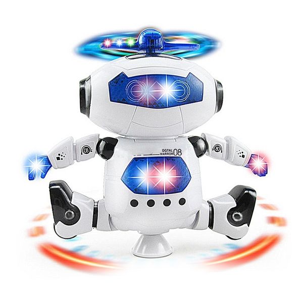 Musical Walking Dancing Robot Toy for Kids, Flashing Lights, 360° Body Spinning, Toddlers Bosys Girls Fun Toy Figure (Model 1)