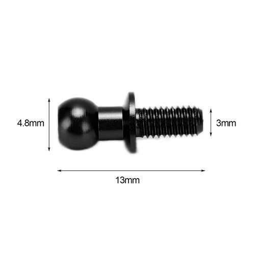 VGEBY RC Ball Head Link Track Rod,10pcs Metal Screw Link Rod Shock Absorber End Spherical Bolts Replacement for Tamiya TT01 TT02 RC Car Buggy Truck (black) Model Car Accessories,Small