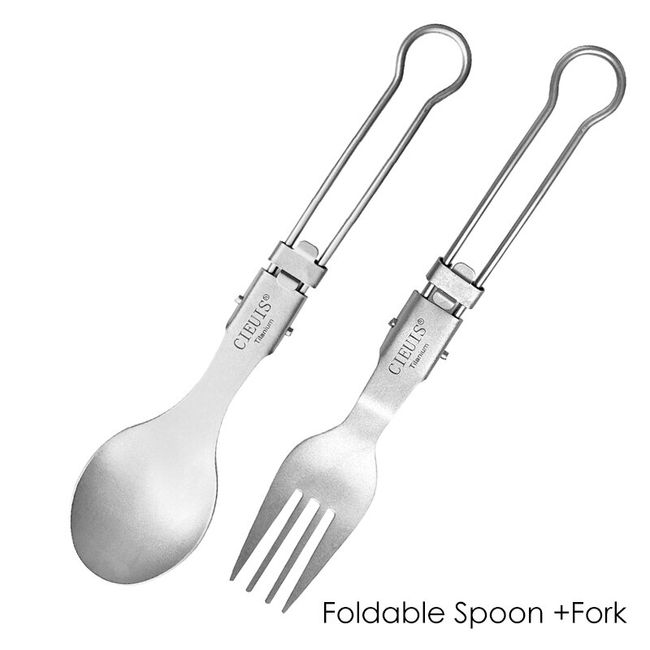 8 In 1 Camping Cutlery Set Folding Tableware Stainless Steel Portable With  Holder For Picnic Hiking