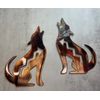 Arizona Howling Coyote Wall Art - 20" - Copper Mirrored Pair