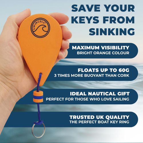 Orange Key Float- Floating Keyring for Keys Action Cameras in Water.